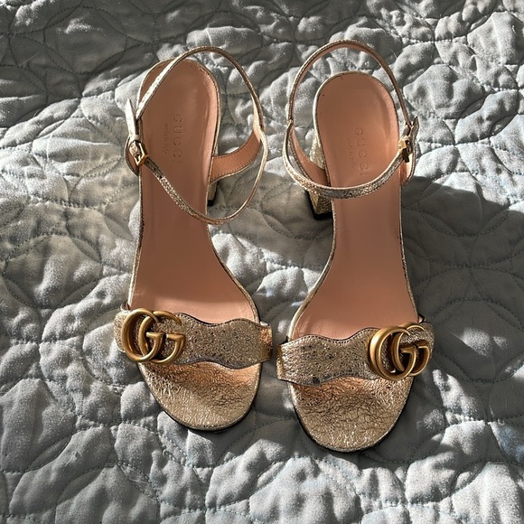 Gucci marmont metallic high heels size 36/6 - Picture 2 of 7